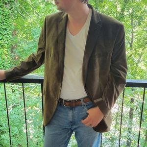 Green needle cord paisley jacket